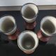 Vintage ceramic set – Jug & 4 footed glasses 70s - Korea