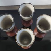 Vintage ceramic set – Jug & 4 footed glasses 70s - Korea