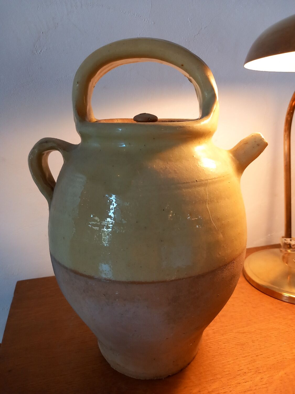 Terracotta goat water jug