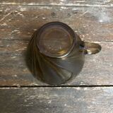 Set of 6 vintage Duralex molded smoked glass cups, art deco style