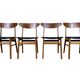 4x 60s 70s Teak Dining Room Chairs Danish Modern Design