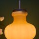 Suspension globe vintage en opaline orange
