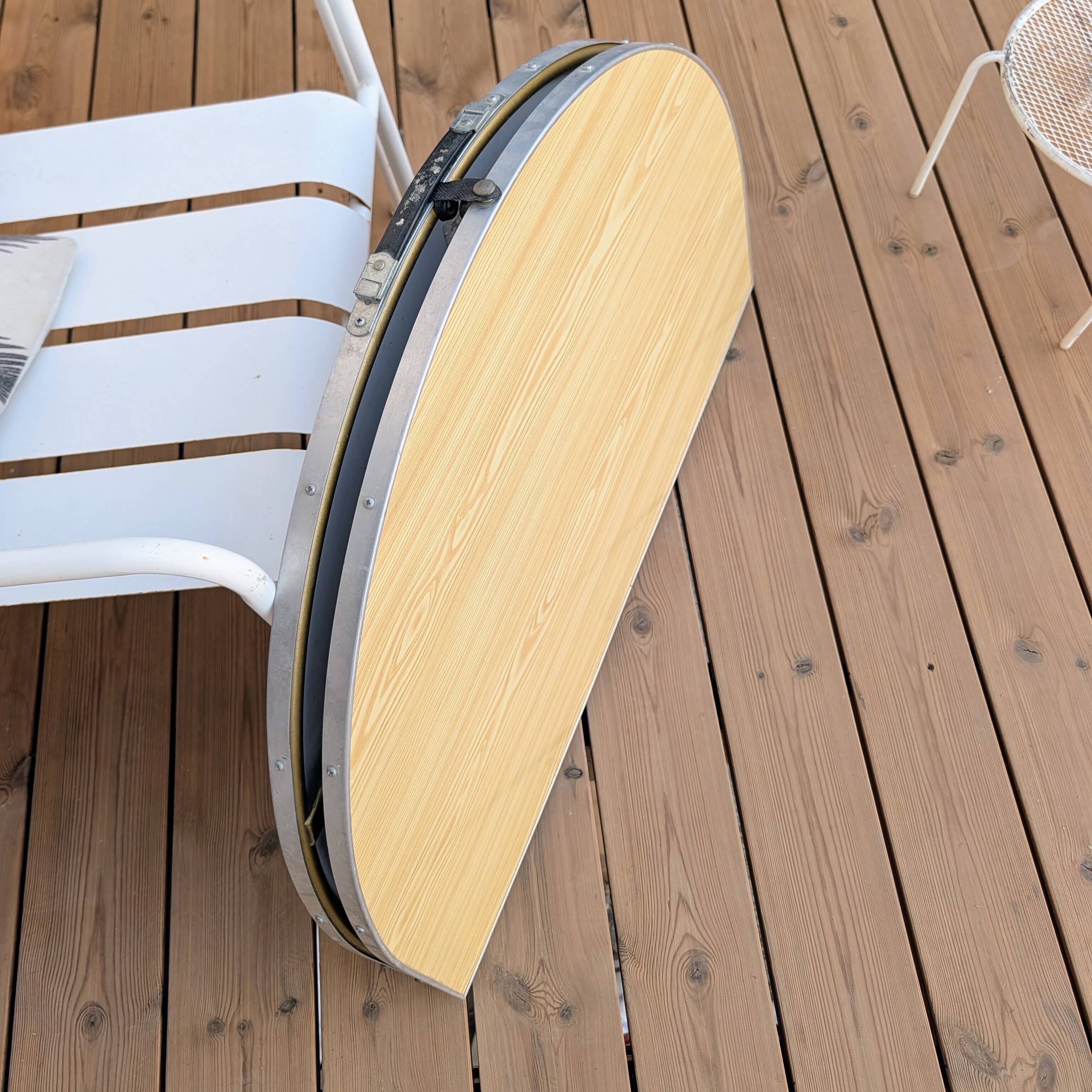 Vintage oval camping folding table