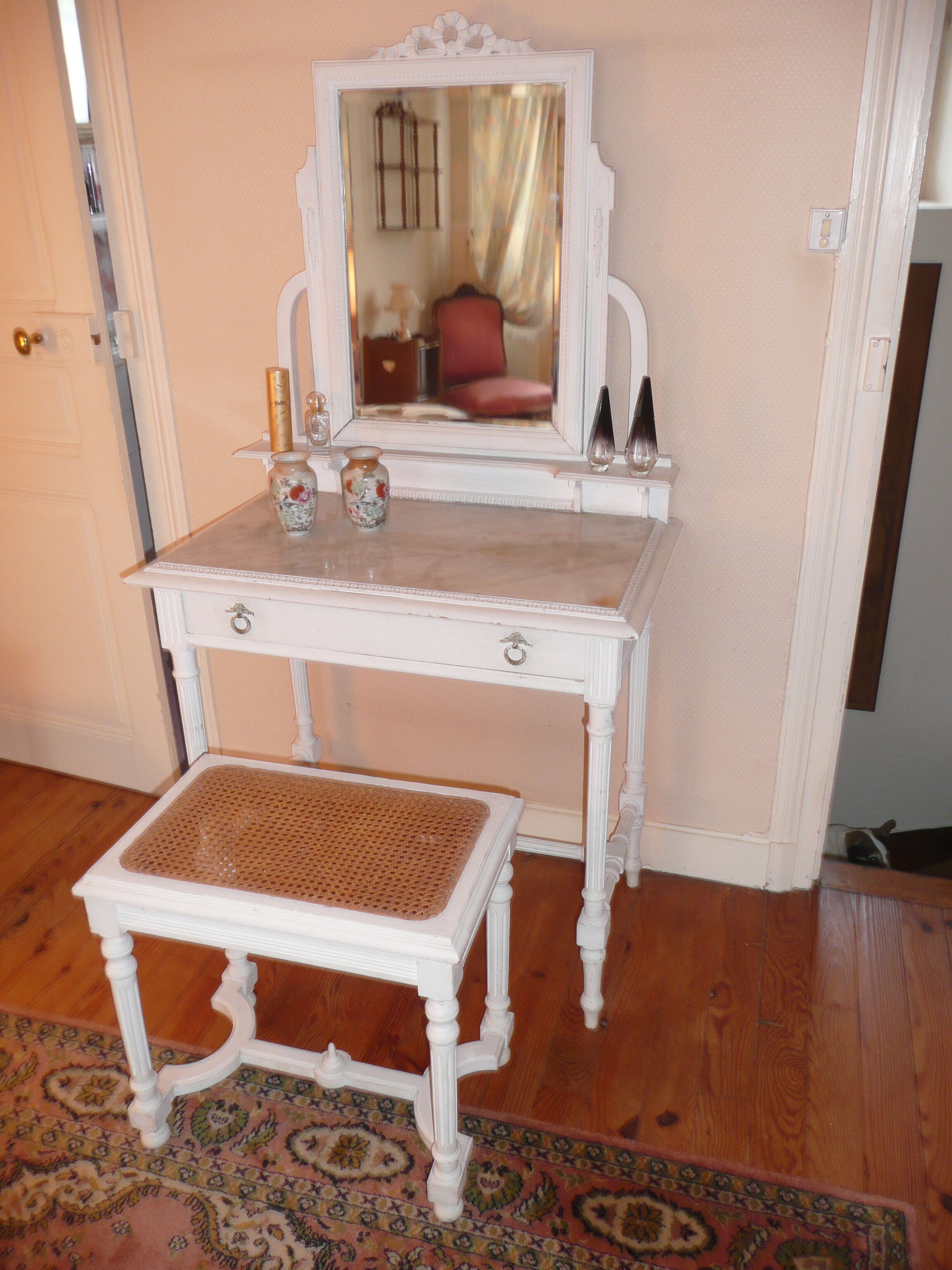 Dressing table and stool