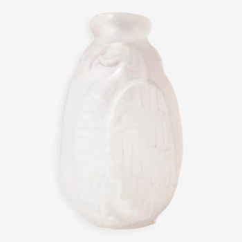 Vase art déco en verre pressé moulé aigle