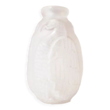 Vase art déco en verre pressé moulé aigle