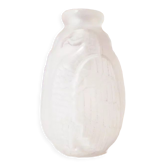 Vase art déco en verre pressé moulé aigle