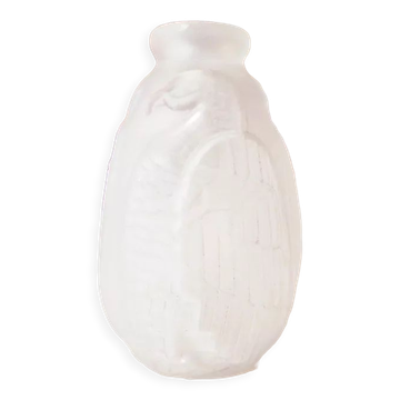 Art deco vase in pressed glass molded eagle
