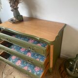 3-drawer chest of drawers redesigned in woody green and wood