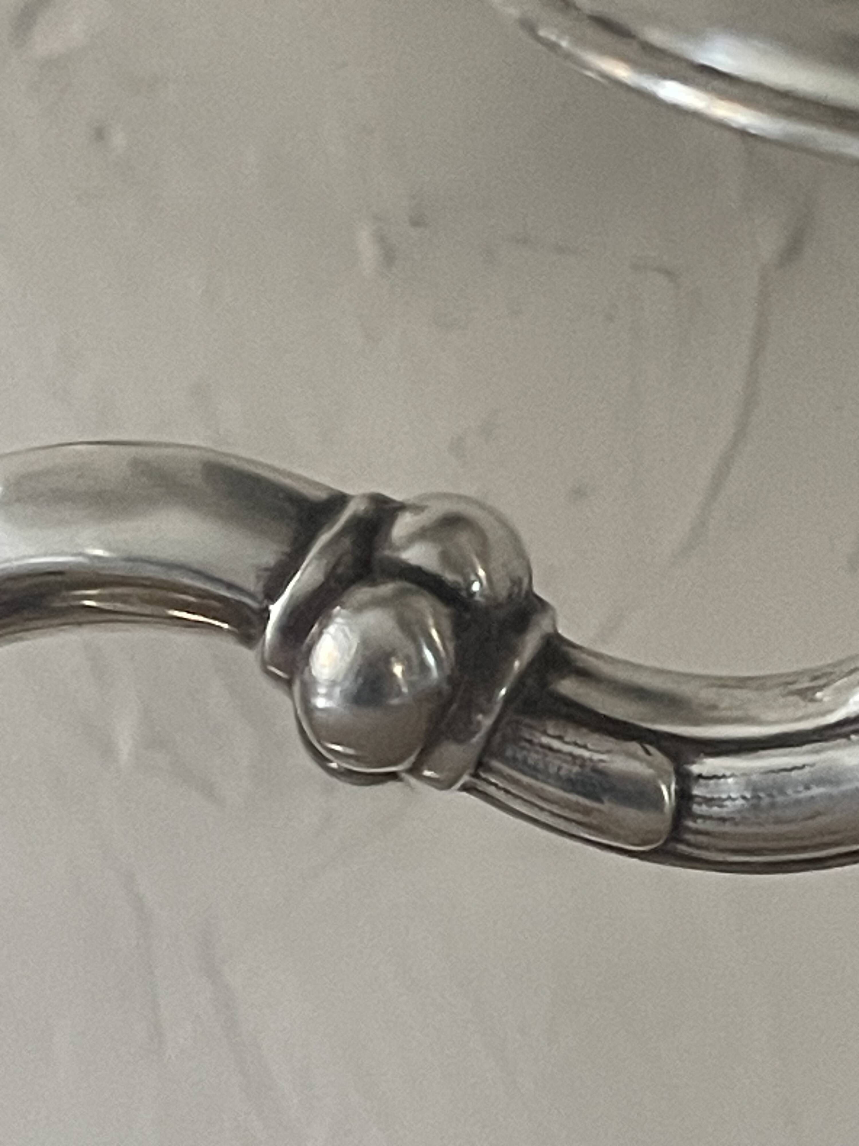 Vintage Orbisa 5-branch chandelier in silver-plated metal, Alpaca base.