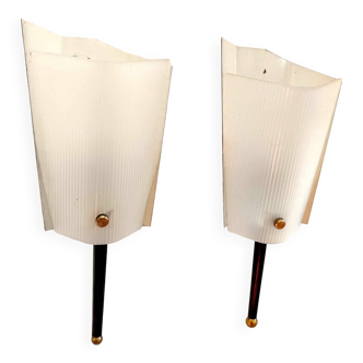 Pair of 1960 perpex wall lights