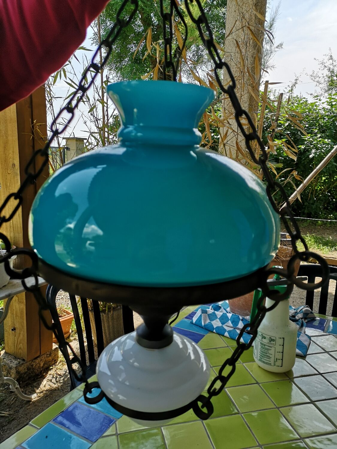Suspension opaline vintage