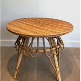 Round rattan coffee table