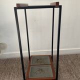 Vintage teak and metal umbrella stand