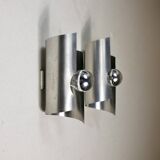 Pair of 70s chrome wall lights