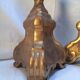 Pair of ancient carved gilded wood candlesticks - 18th century