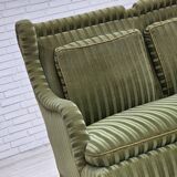 1950s, Danish 2-seater sofa, green furniture velour, beech wood.