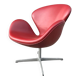 Swan chair by Arne Jacobsen for Fritz Hansen in Indian red leather