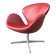 Swan chair by Arne Jacobsen for Fritz Hansen in Indian red leather