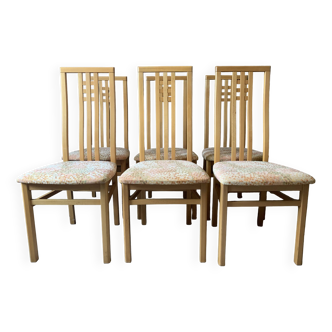 Set of 6 Italian high-backed IMS SRL chairs from the 20th century