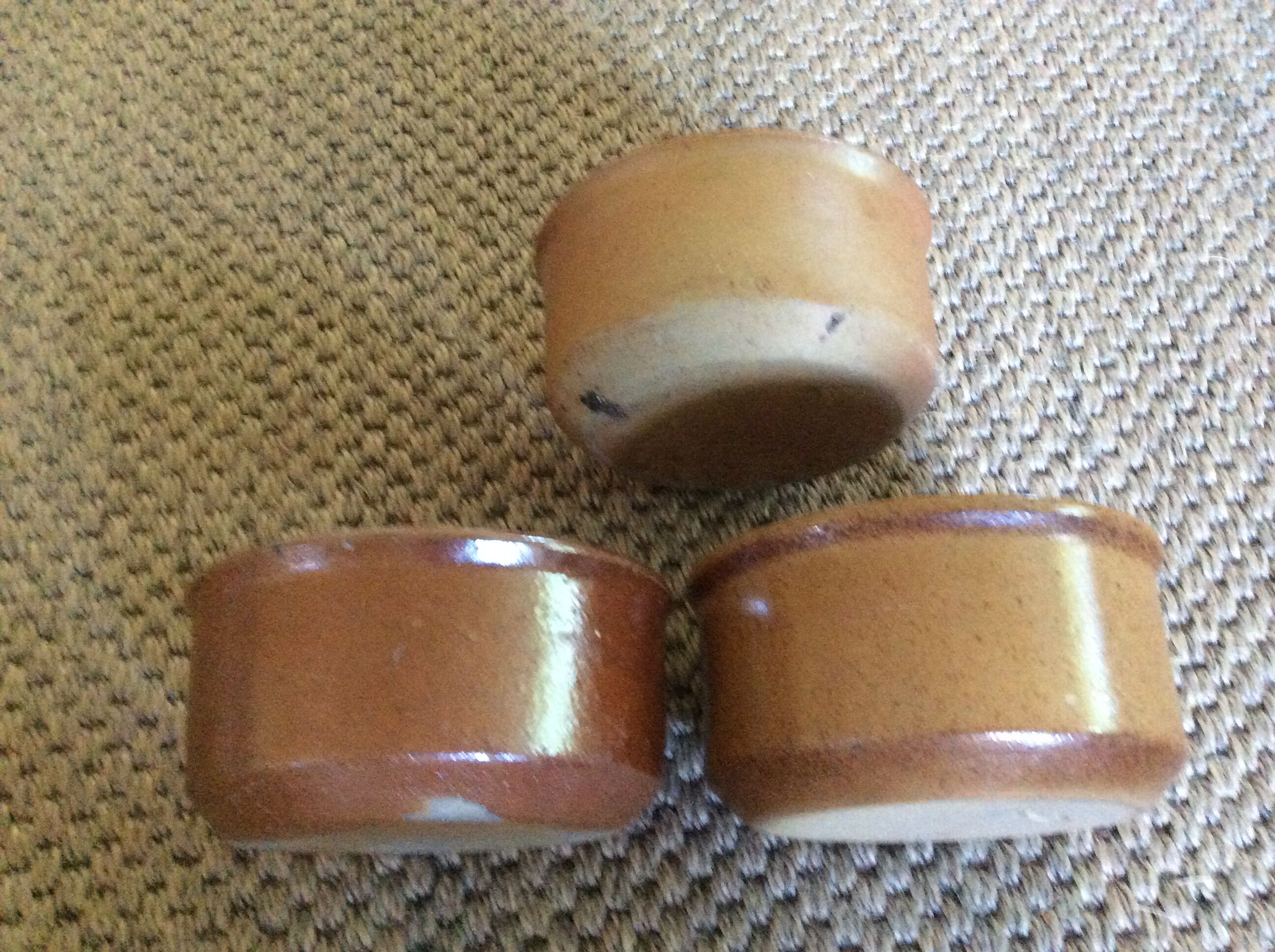 Series of 3 sandstone bowls