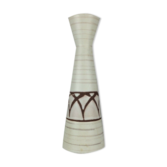 Vase des années 70 vase fleur vase céramique vase table vase céramique blanc brun espace âge