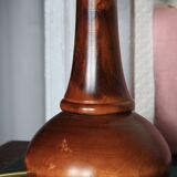 Lampe bois et verre en opaline vintage