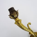 Paire d'appliques murales style Empire double feux en bronze