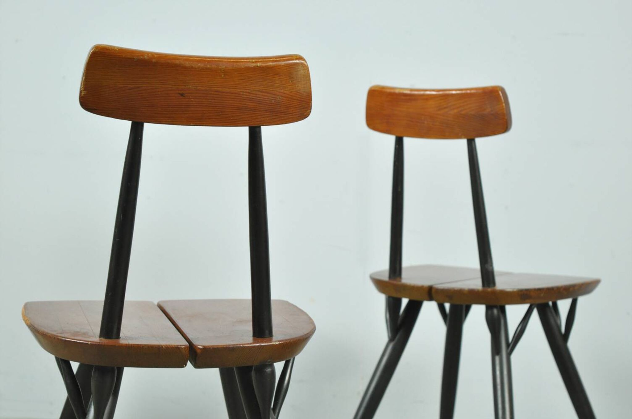 🟡 PIRKKA dining table chairs, Ilmari Tapiovaara, Laukaan Puu, Finland 1950