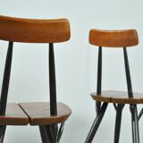 5 chaises PIrkka par Ilmari Tapiovaara pour Laukaan Puu, Finlande 1950