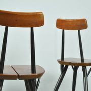 🟡 PIRKKA dining table chairs, Ilmari Tapiovaara, Laukaan Puu, Finland 1950