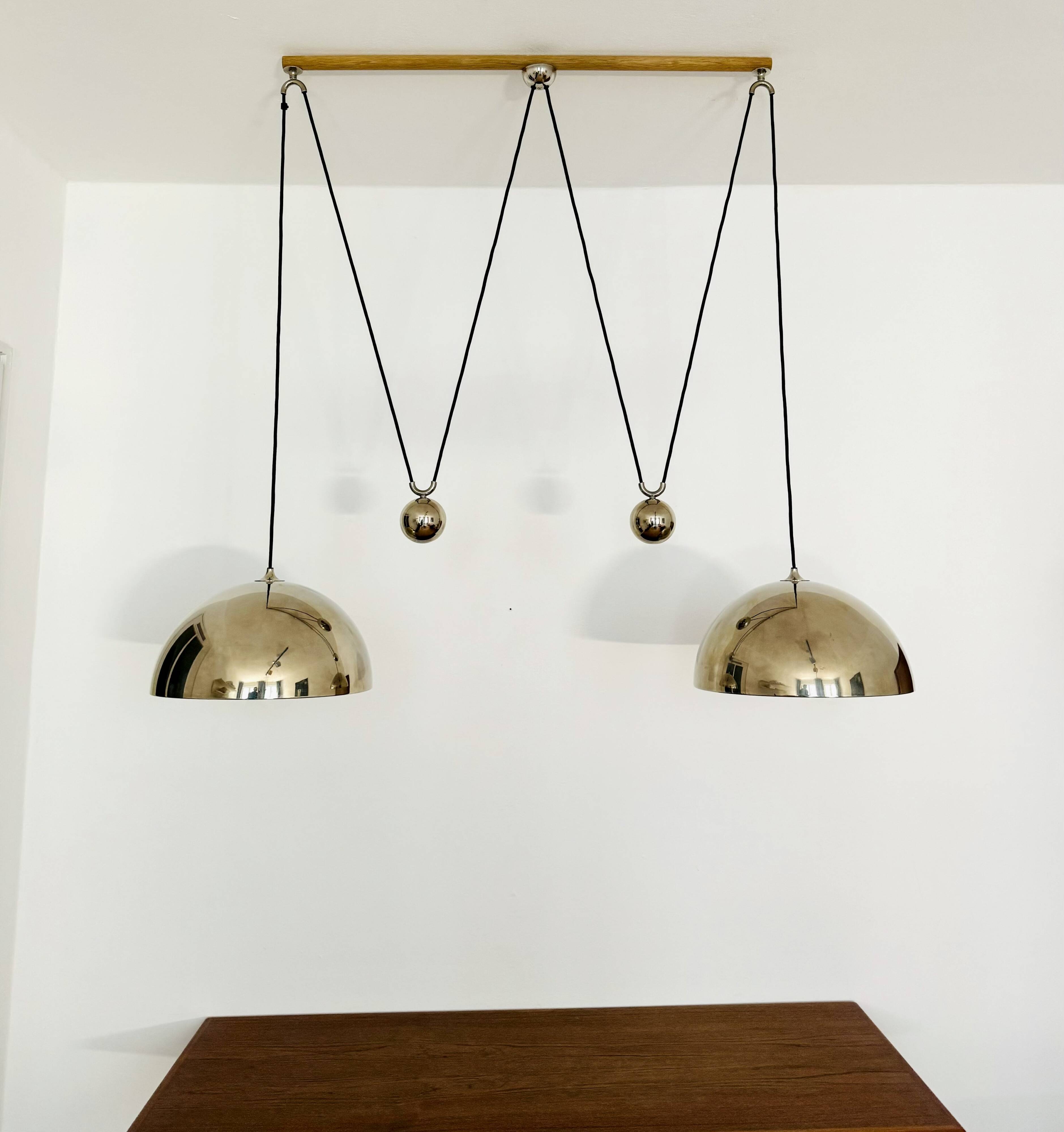 Adjustable Double Posa40 Nickel Plated Pendant Lamp by Florian Schulz