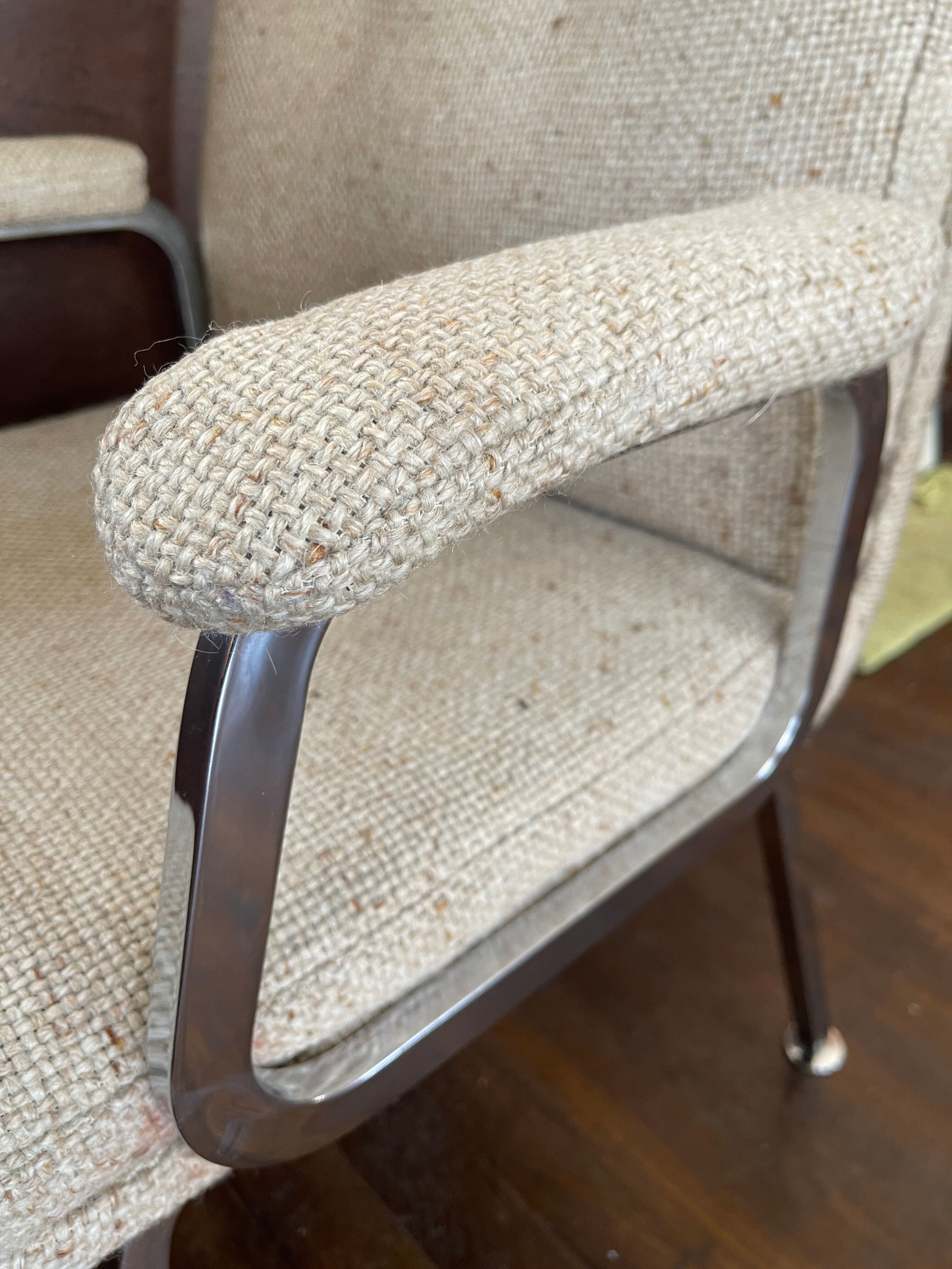 Fauteuil en tissus et métal chromé des années 70/80