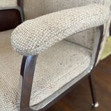 Armchair in fabrics and chromed metal from the 70s/80s