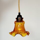 Pendant light / Amber glass lampshade
