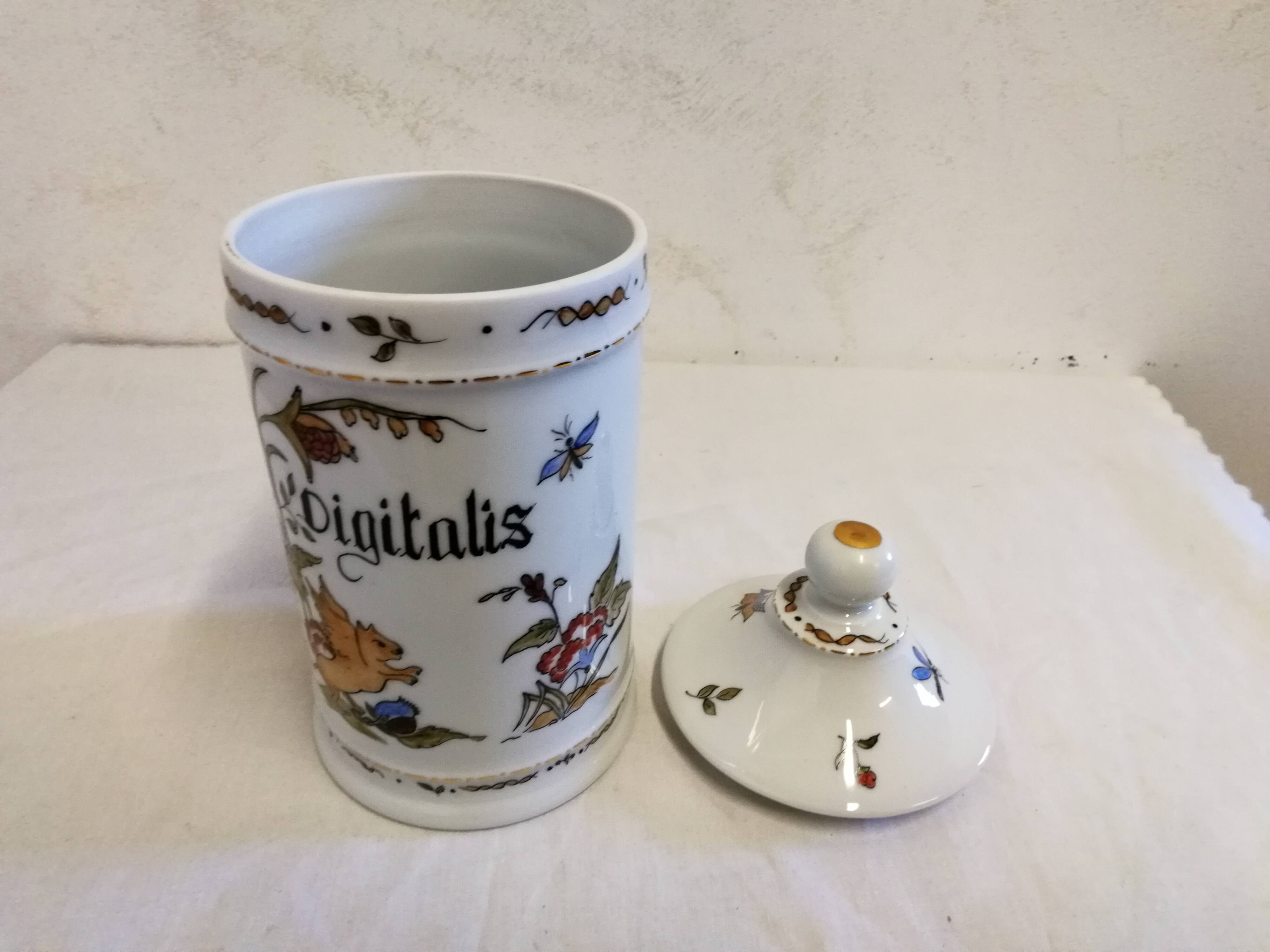 Old Digitalis Porcelain Medicine Jar