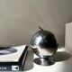Space age ashtray in chrome metal, 1970s design.