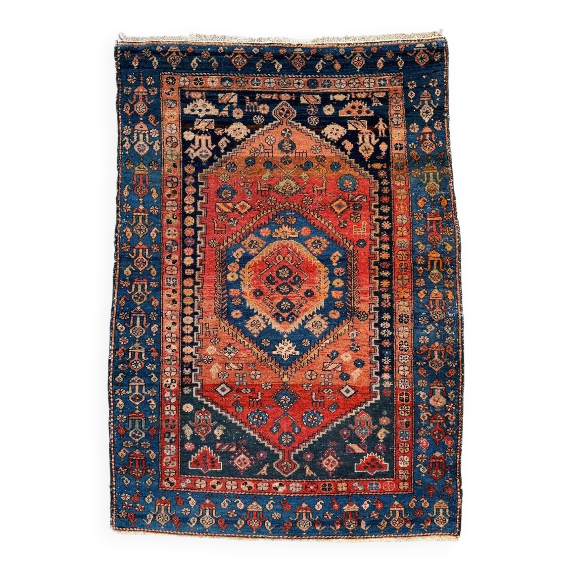 Tapis tribal vintage 130x185 cm, moyen, tapis oriental tribal 2543