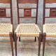 Lot de 4 chaises en chêne et corde