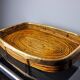 Rattan and brass tray, Italy, 1970