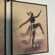 Vintage 1930 triptych mirror barber hairdresser young dancer woman - 19 x