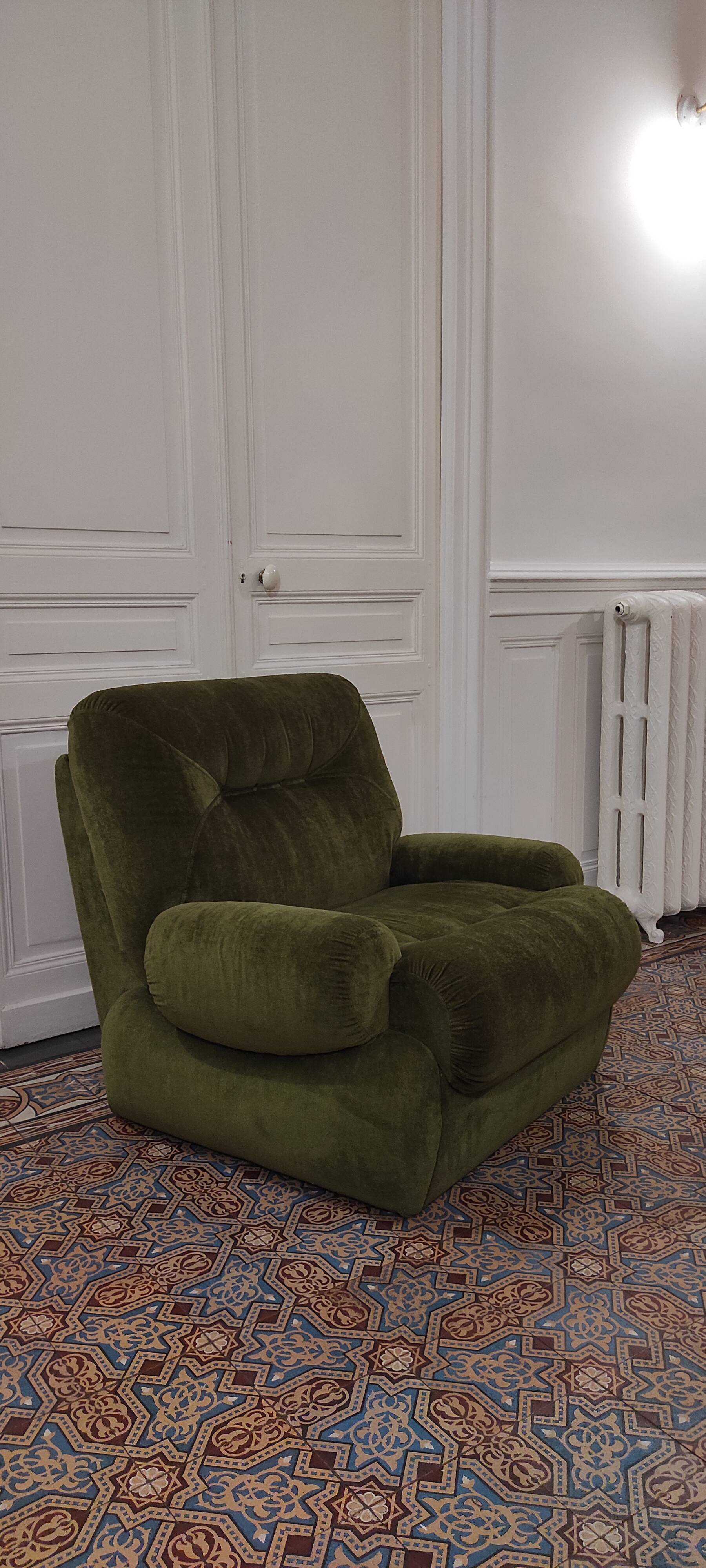 Fauteuil vintage en velours
