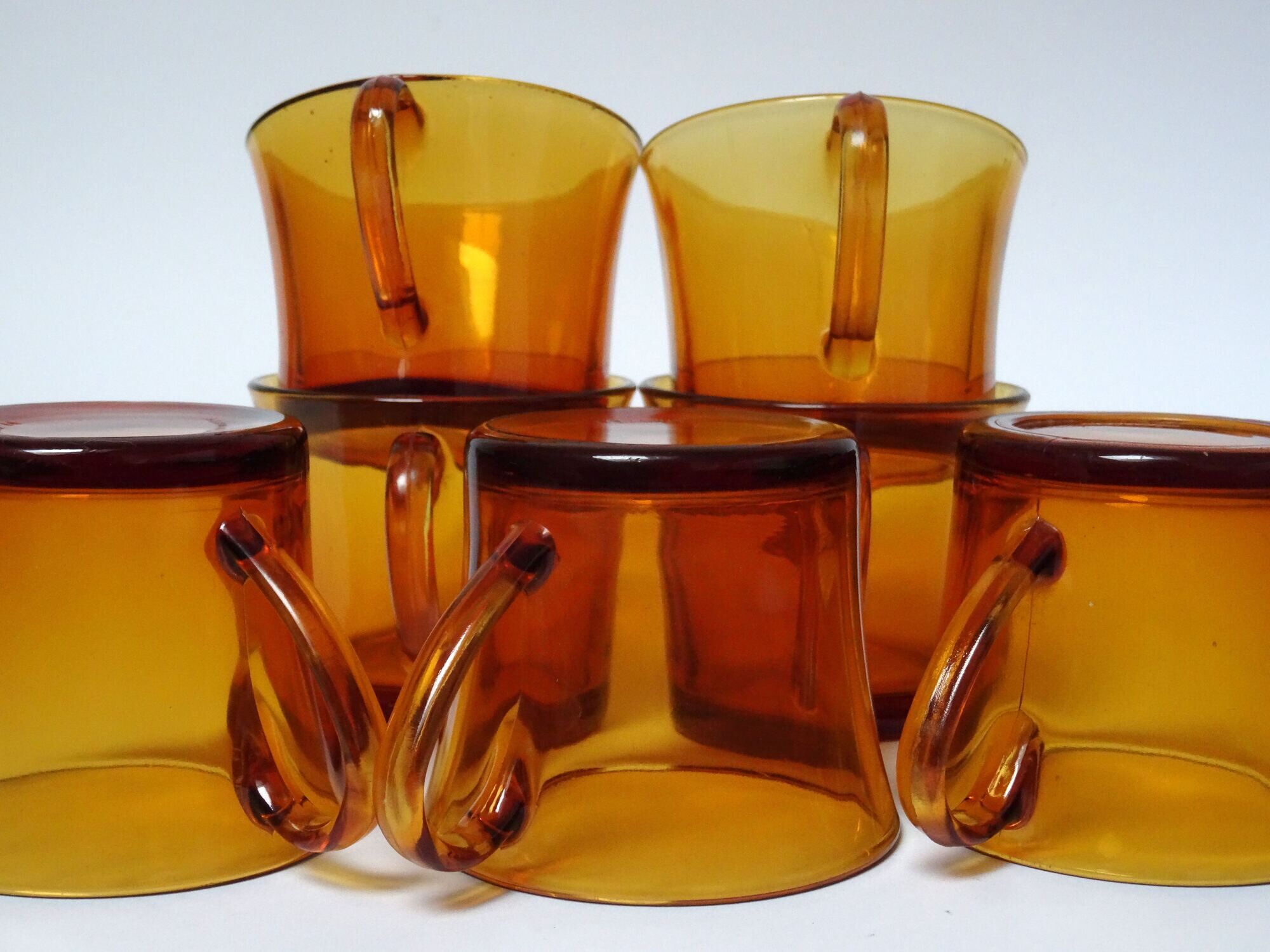 Lot De 6 Tasses à Café Duralex France - Couleur Marron, Occasion En Bon état De Fonctionnement