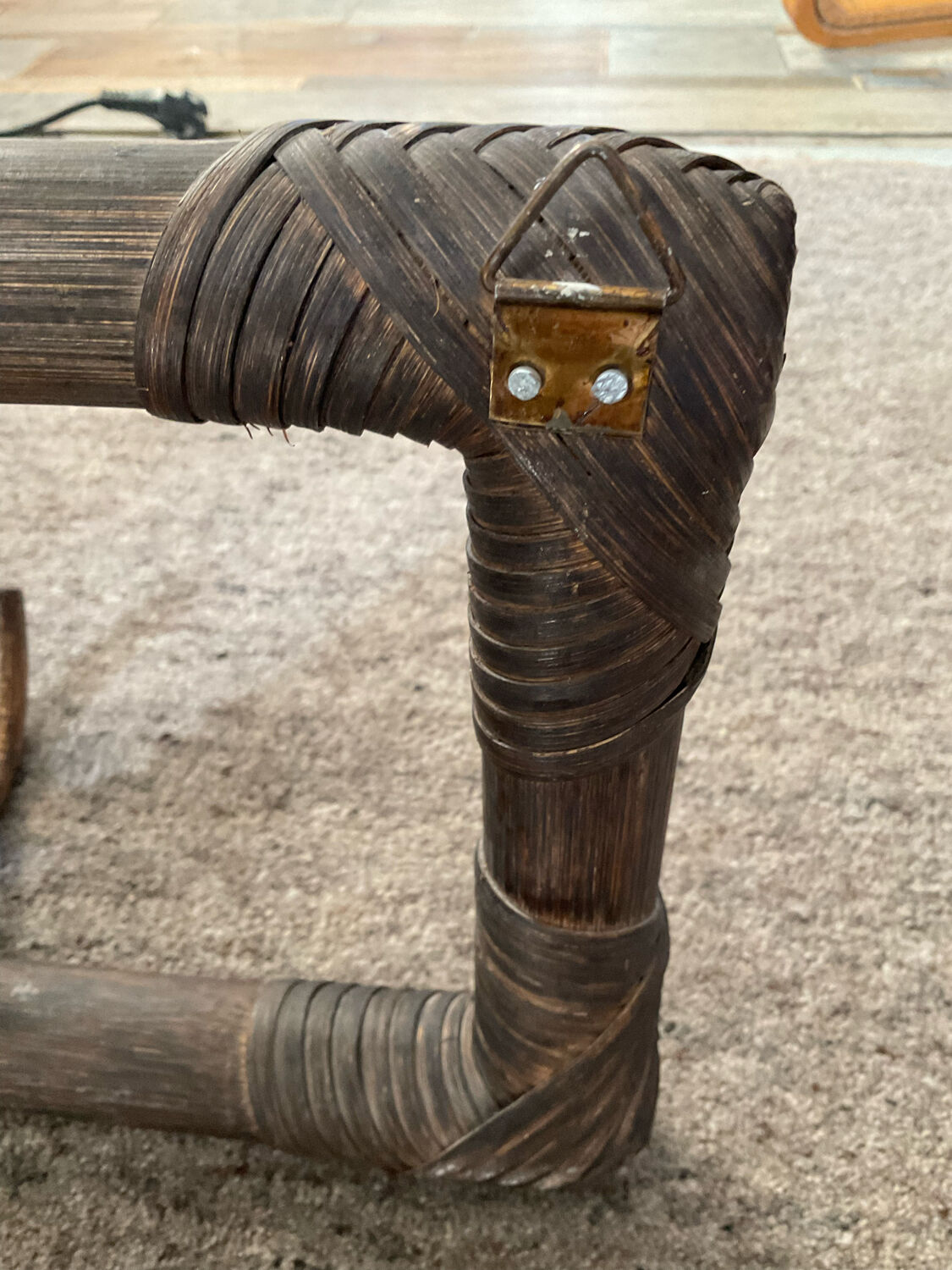 Vintage rattan coat rack from the 60s