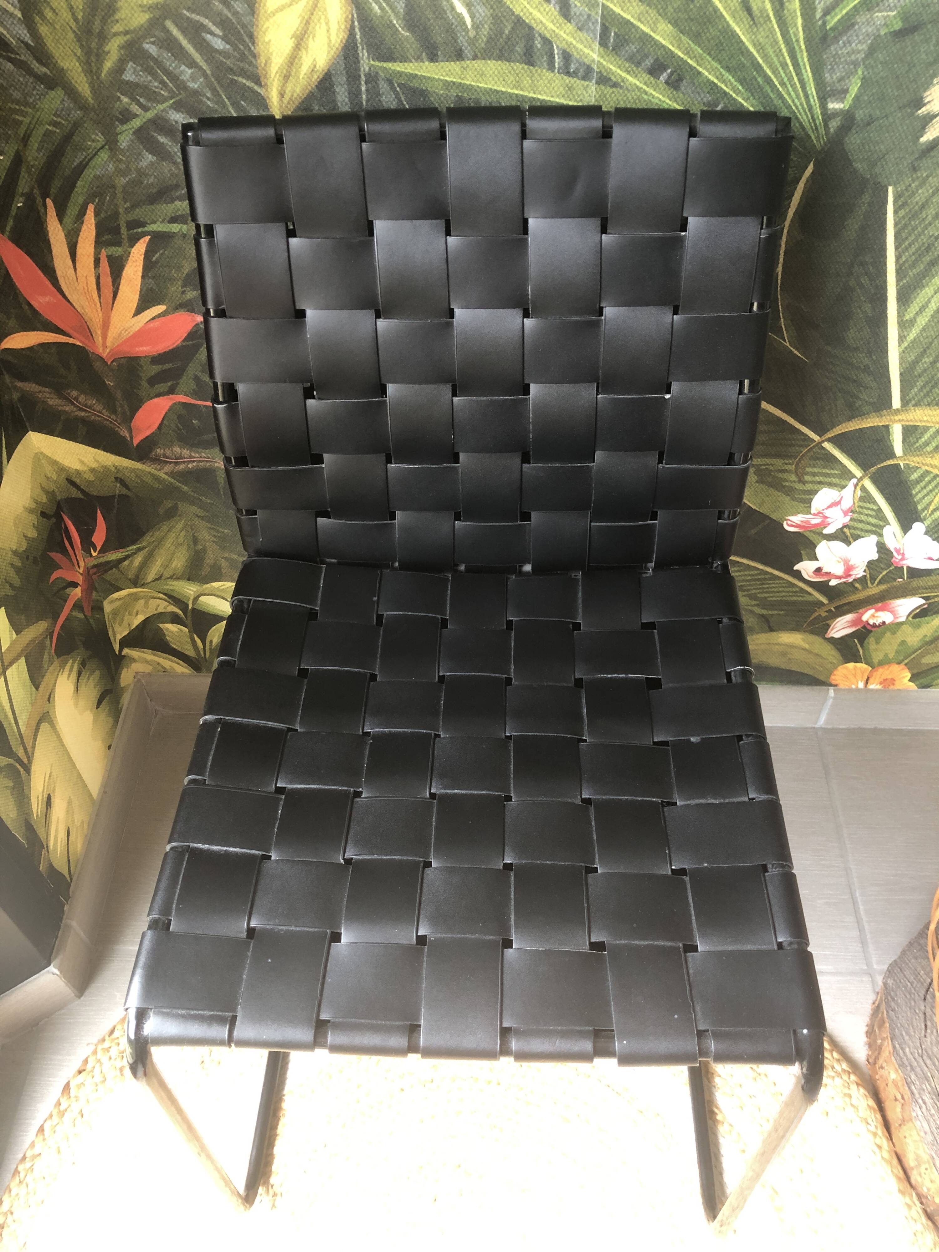 Pair of designer black chairs