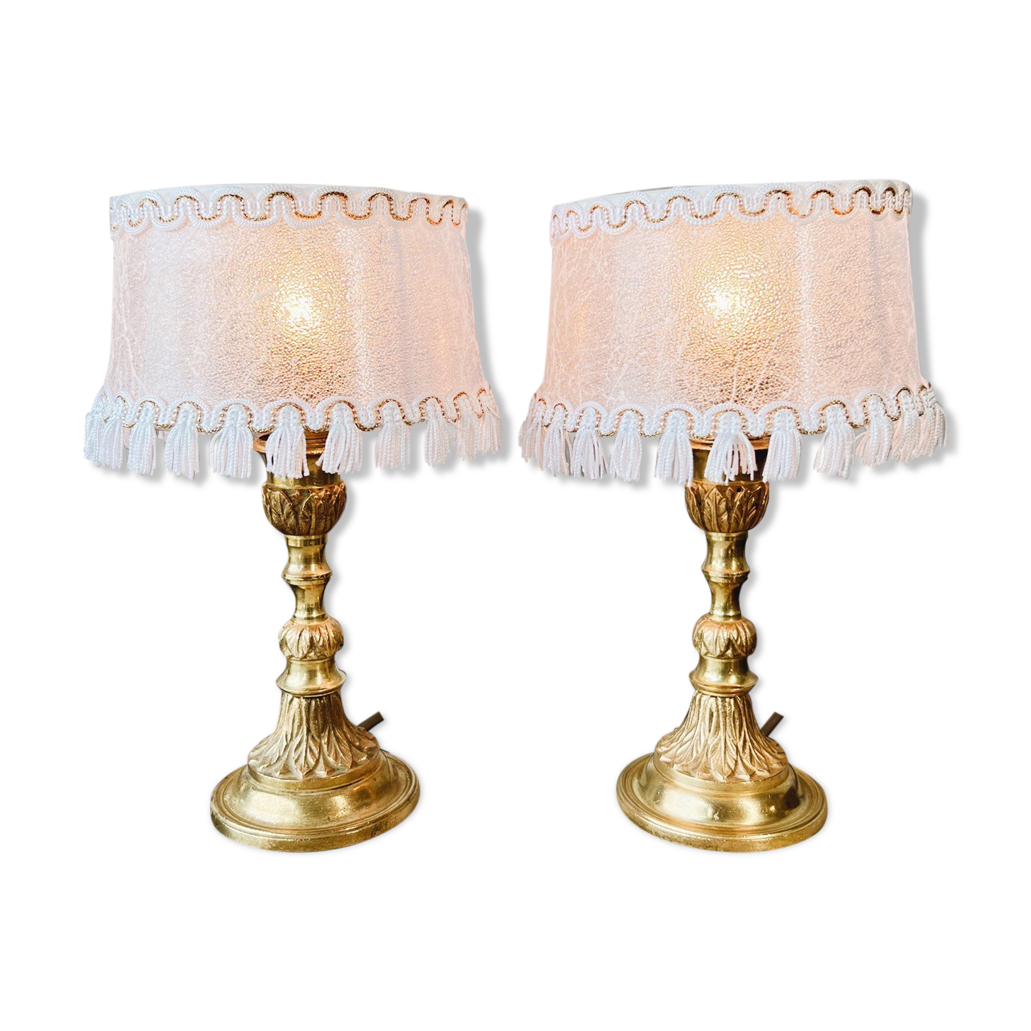Duo de lampes romantiques en bronze