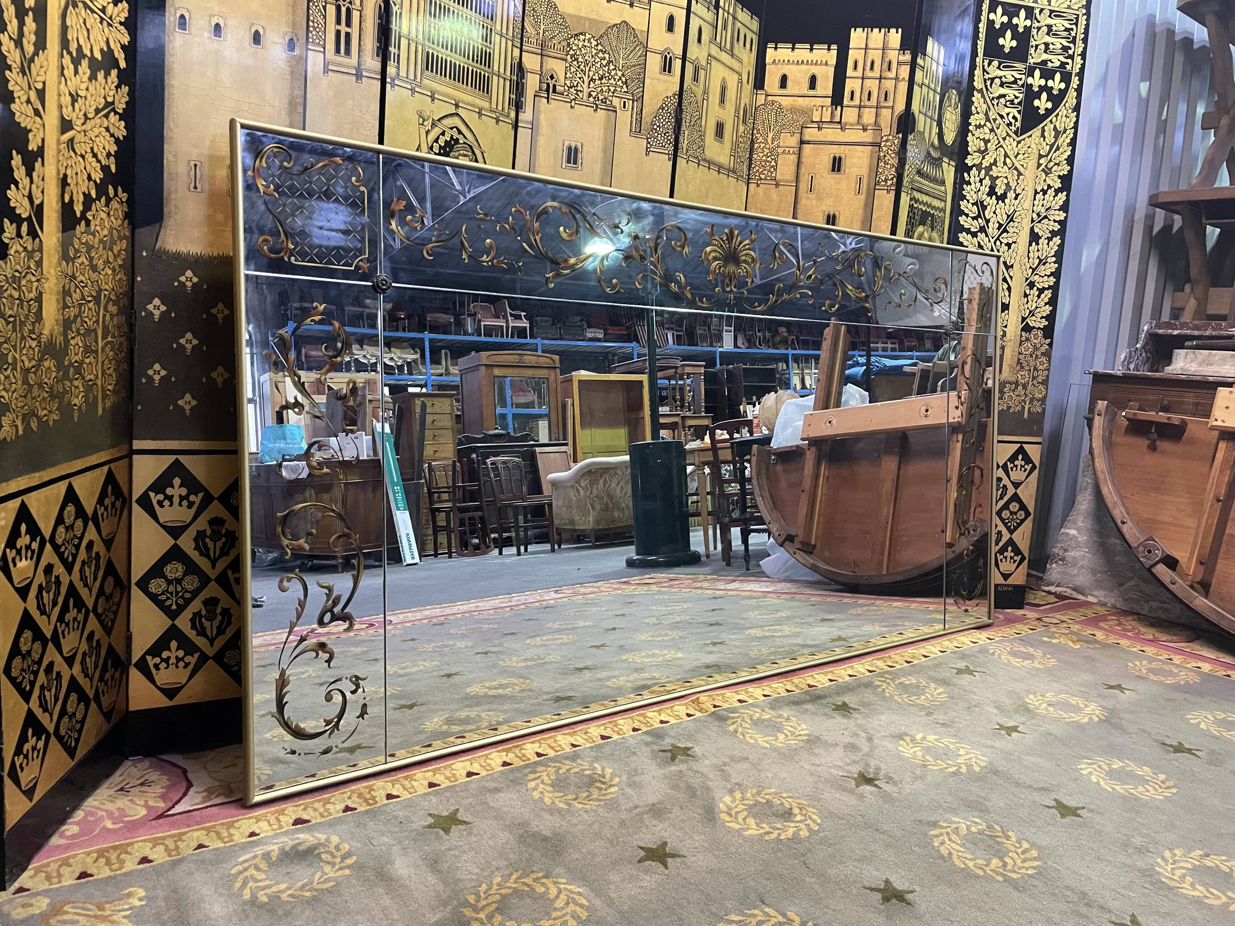 Bistro mirror - eglomised glass brasserie, 224x114 cm