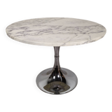 Marble chrome tulip table