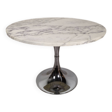 Table tulipe chromé Marbre