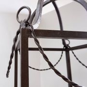 Pair of vintage pagoda-style shelves in black metal
